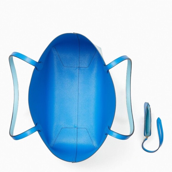 New Kate Spade Ava Reversible Tote with Pouch Double Faced Leather Fountain Blue - Picture 7 of 7